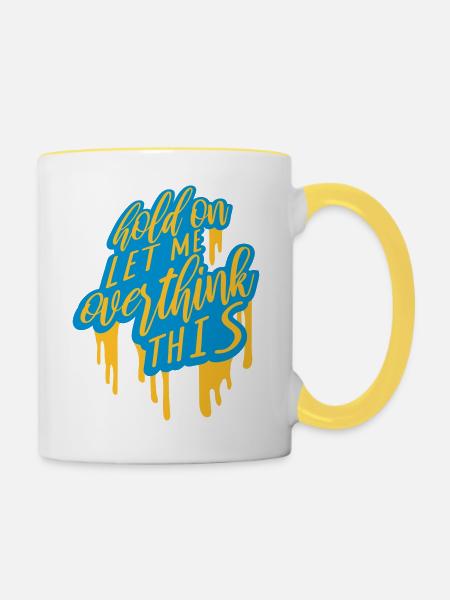 Let me overthink this - Tasse zweifarbig - Weiß/Gelb