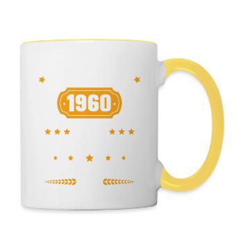 Cadeau D'anniversaire Rétro 62 Ans Décembre 1960 - Mug contrasté - blanc/jaune - Droite