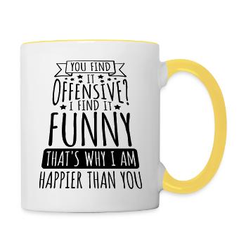You find it offensive - Tasse zweifarbig - Weiß/Gelb - Rechts