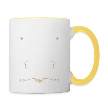 Cadeau d'anniversaire légendes sont nées en 1940 - Mug contrasté - blanc/jaune - Droite