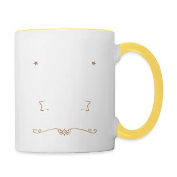 Cadeau d'anniversaire légendes sont nées en 2008 - Mug contrasté - blanc/jaune - Droite