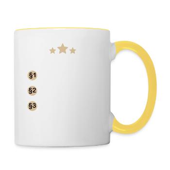 Meister Schule Abschluss Fortbildung Ingenieur - Tasse zweifarbig - Weiß/Gelb - Rechts