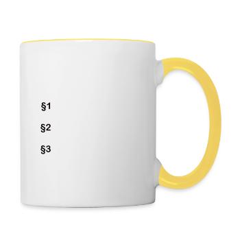 Techniker Schule Abschluss Fortbildung Ingenieur - Tasse zweifarbig - Weiß/Gelb - Rechts