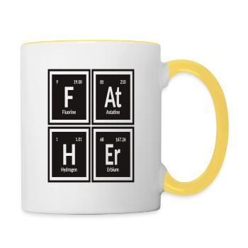 Father | Periodic Table of Elements - Contrasting Mug - white/yellow - Right
