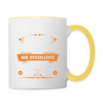 Décembre 2016 Idée Cadeau D'anniversaire 6 Ans - Mug contrasté - blanc/jaune - Droite