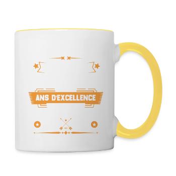 Novembre 1960 Idée Cadeau D'anniversaire 62 Ans - Mug contrasté - blanc/jaune - Droite