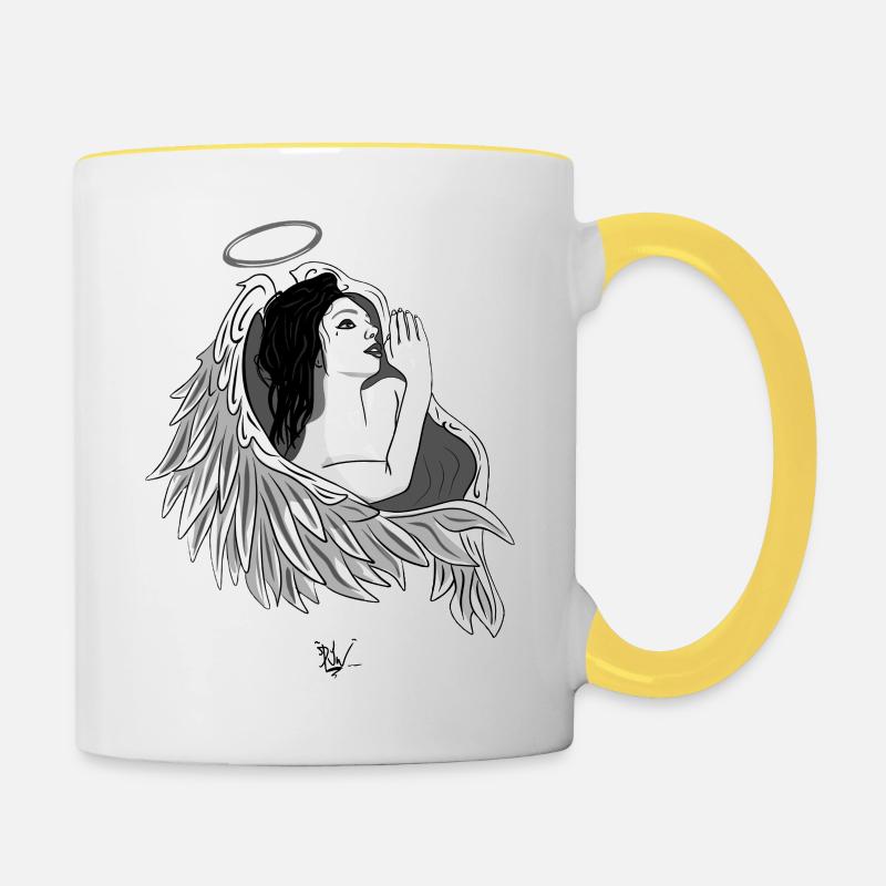 Angel’s whisper - Contrasting Mug - white/yellow
