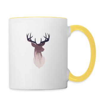 Wandern Campen Camping Outdoor Wandertour Wanderer - Tasse zweifarbig - Weiß/Gelb - Rechts