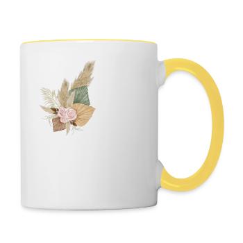 flowery letter B - Contrasting Mug - white/yellow - Right