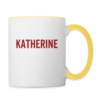 Pas de Katherine pas de vie - Mug contrasté - blanc/jaune - Droite