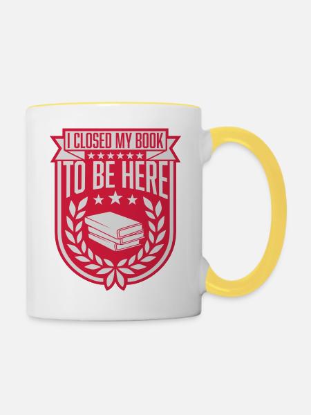 I closed my book - Tasse zweifarbig - Weiß/Gelb