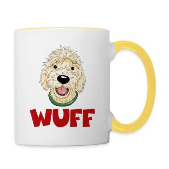 DonWUFF - Tasse zweifarbig - Weiß/Gelb - Rechts