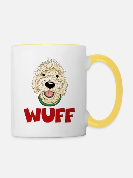 DonWUFF - Tasse zweifarbig - Weiß/Gelb