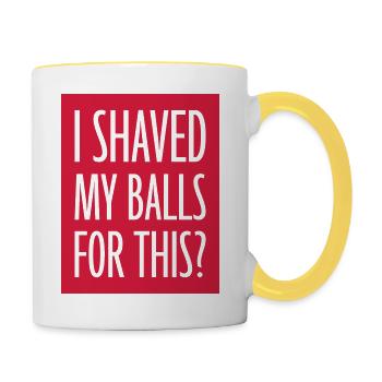 I shaved my balls - Contrasting Mug - white/yellow - Right