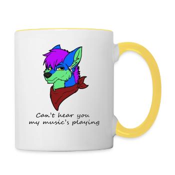 I can't hear you - Contrasting Mug - white/yellow - Right