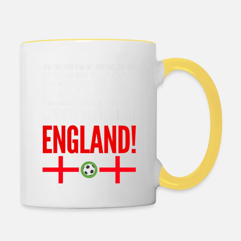 Angleterre de football - Mug contrasté - blanc/jaune
