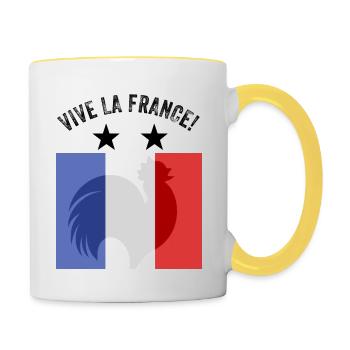 France - Mug contrasté - blanc/jaune - Droite