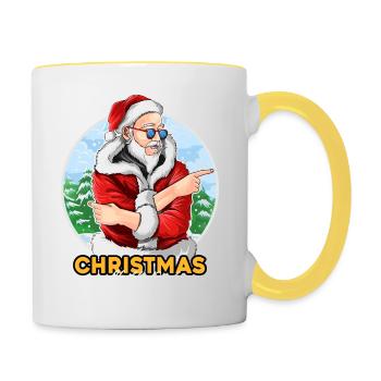 Weihnachten mal wieder - Tasse zweifarbig - Weiß/Gelb - Rechts