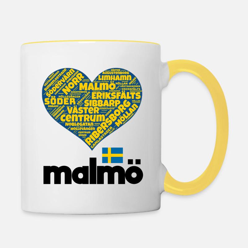Malmö - Mug contrasté - blanc/jaune