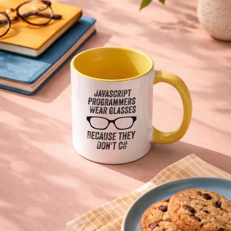 Lustige Javascript-Programmierer Tasse zweifarbig