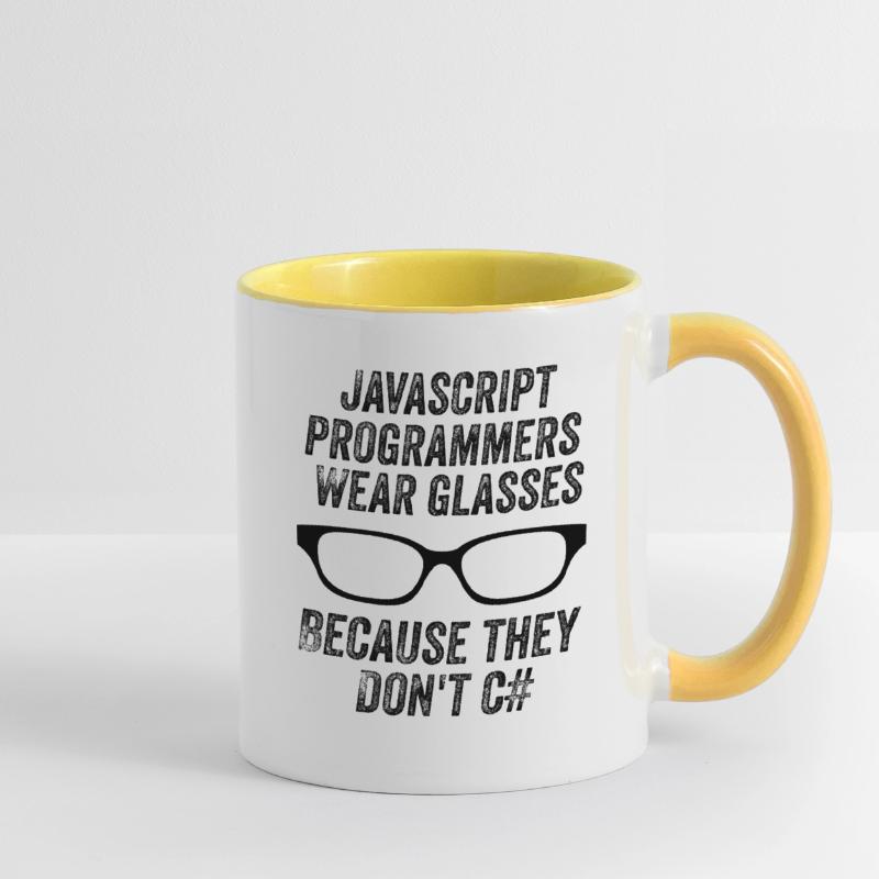 Lustige Javascript-Programmierer Tasse zweifarbig