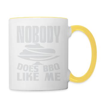 PERSONNE NE FAIT DE BARBECUE COMME MOI - Mug contrasté - blanc/jaune - Droite