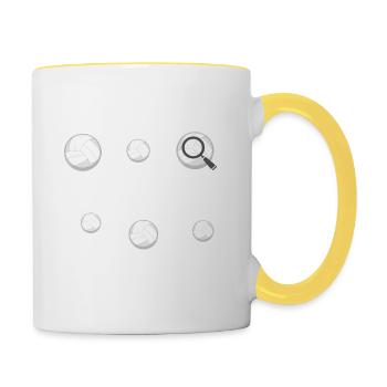 Cadeau pour fans de volley-ball et de beach-volley - Mug contrasté - blanc/jaune - Droite