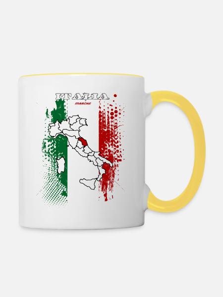 Marche - Tasse zweifarbig - Weiß/Gelb