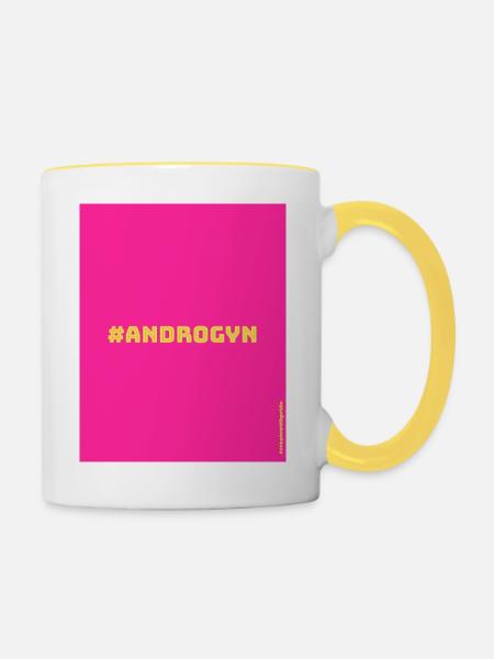 Androgyn - Tasse zweifarbig - Weiß/Gelb