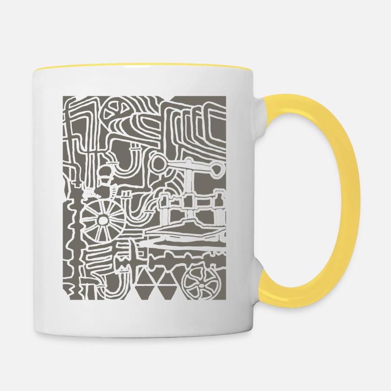 Pipes - Contrasting Mug - white/yellow