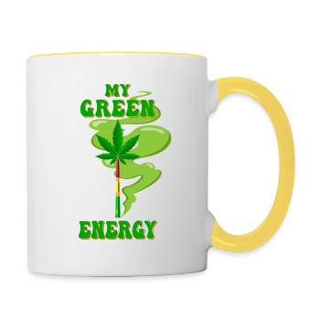 My Green Energy for my Green Lifestyle - Contrasting Mug - white/yellow - Right