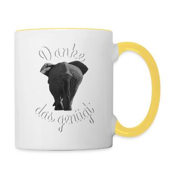 Elephant thank you, that's enough - Contrasting Mug - white/yellow - Right
