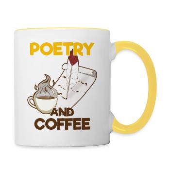 Poète Poésie Poète Poésie I Don - Mug contrasté - blanc/jaune - Droite