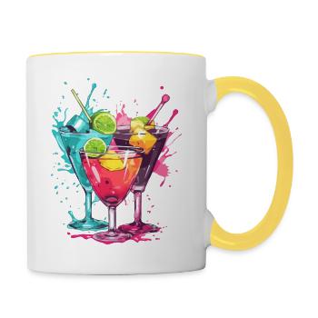 Les cocktails 2 - Mug contrasté - blanc/jaune - Droite
