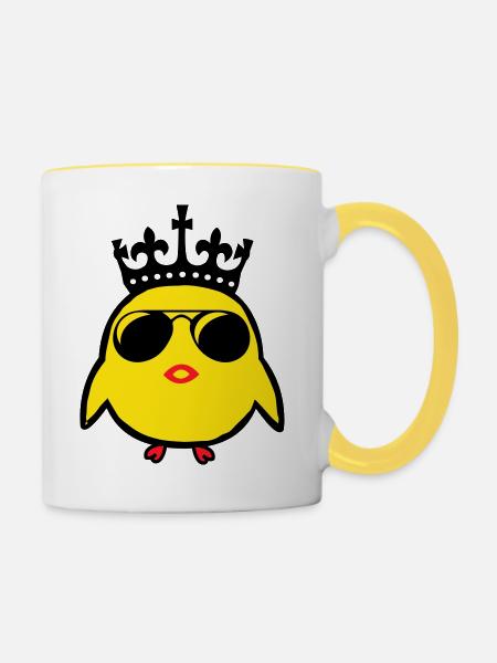 king kücken - Tasse zweifarbig - Weiß/Gelb