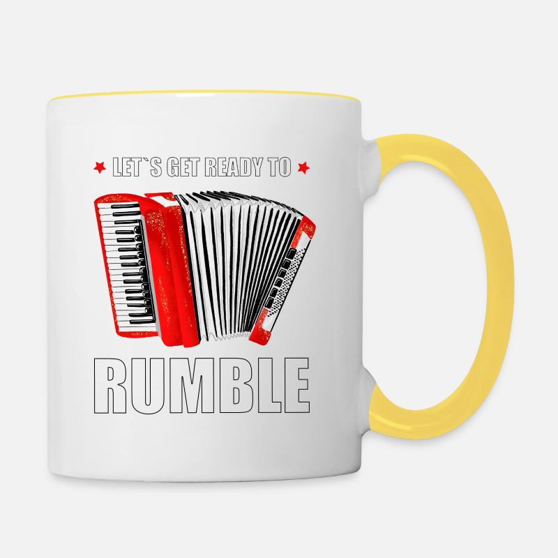 Accordéon : Préparons-nous à gronder. - Mug contrasté - blanc/jaune