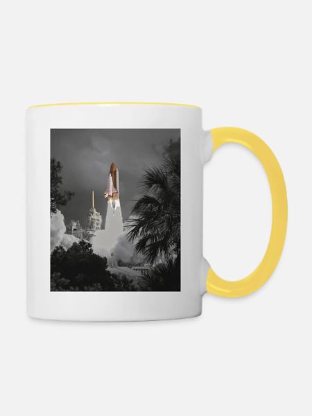 Raumfähre - Tasse zweifarbig - Weiß/Gelb