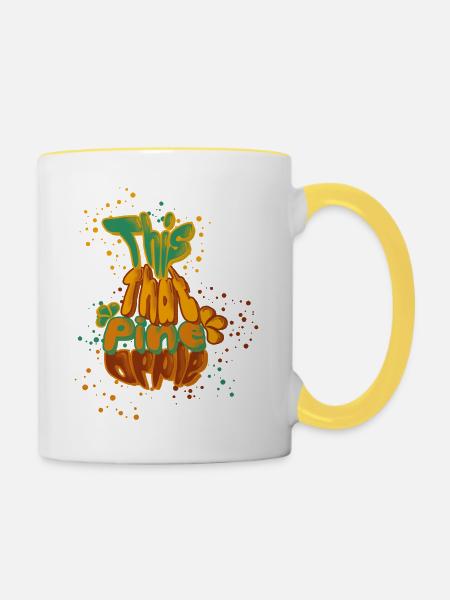 This That Pineapple - Tasse zweifarbig - Weiß/Gelb