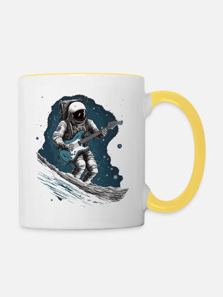 Moon Rock - Tasse zweifarbig - Weiß/Gelb