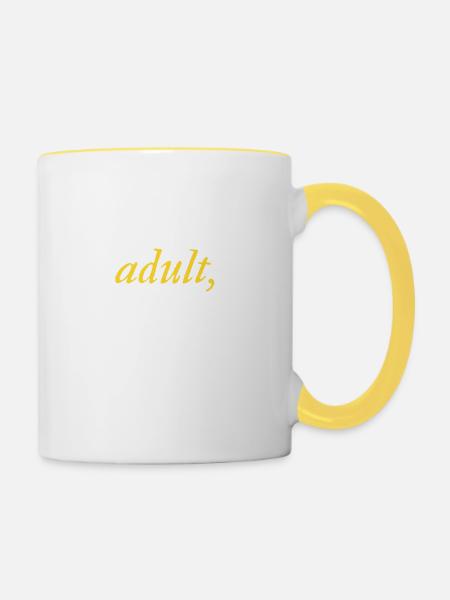 I'm not an adult, it's just a disguise. - Tasse zweifarbig - Weiß/Gelb