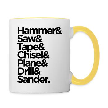 Funny Carpenter Tools - Contrasting Mug - white/yellow - Right