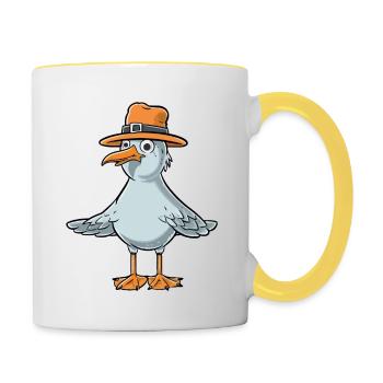 Funny seagull - Contrasting Mug - white/yellow - Right
