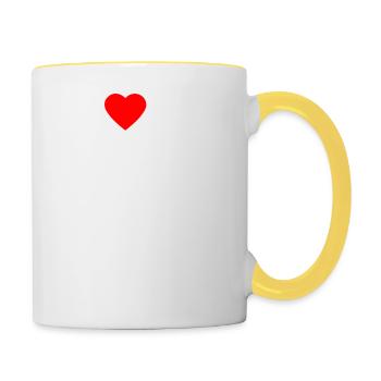 Triathlon Natation Bike Run Marathon - Mug contrasté - blanc/jaune - Droite