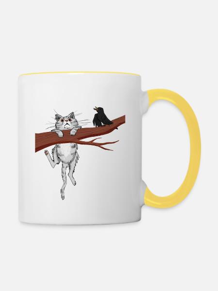 Hang in there 01 - Tasse zweifarbig - Weiß/Gelb