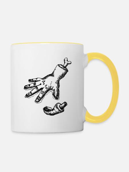 KlimakleberHand - Tasse zweifarbig - Weiß/Gelb