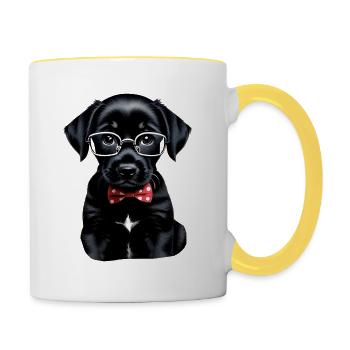 Dog - Contrasting Mug - white/yellow - Right