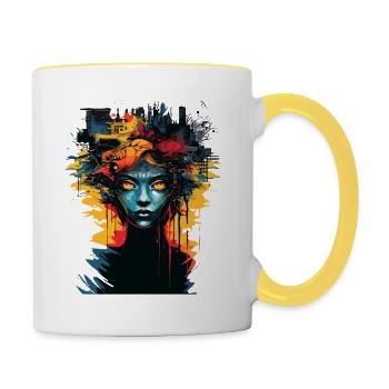 Art Woman - Tasse zweifarbig - Weiß/Gelb - Rechts