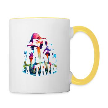 Lets take a trip - Tasse zweifarbig - Weiß/Gelb - Rechts