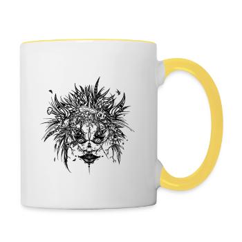 MASK TOTEM - Contrasting Mug - white/yellow - Right