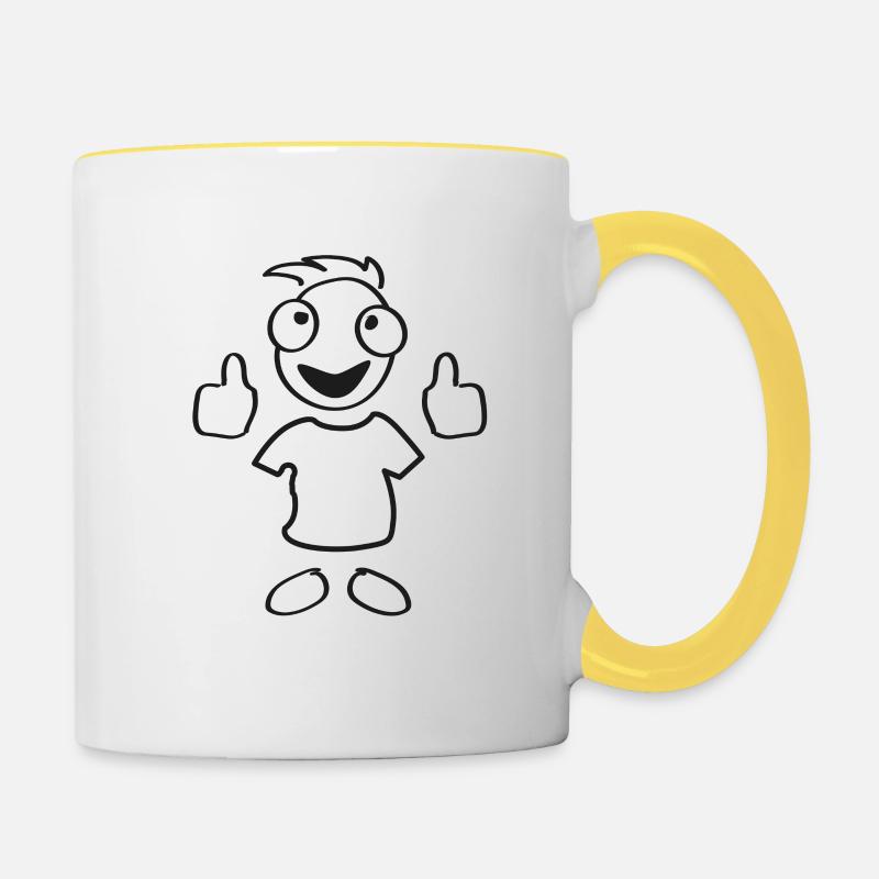 Maxi - Mug contrasté - blanc/jaune